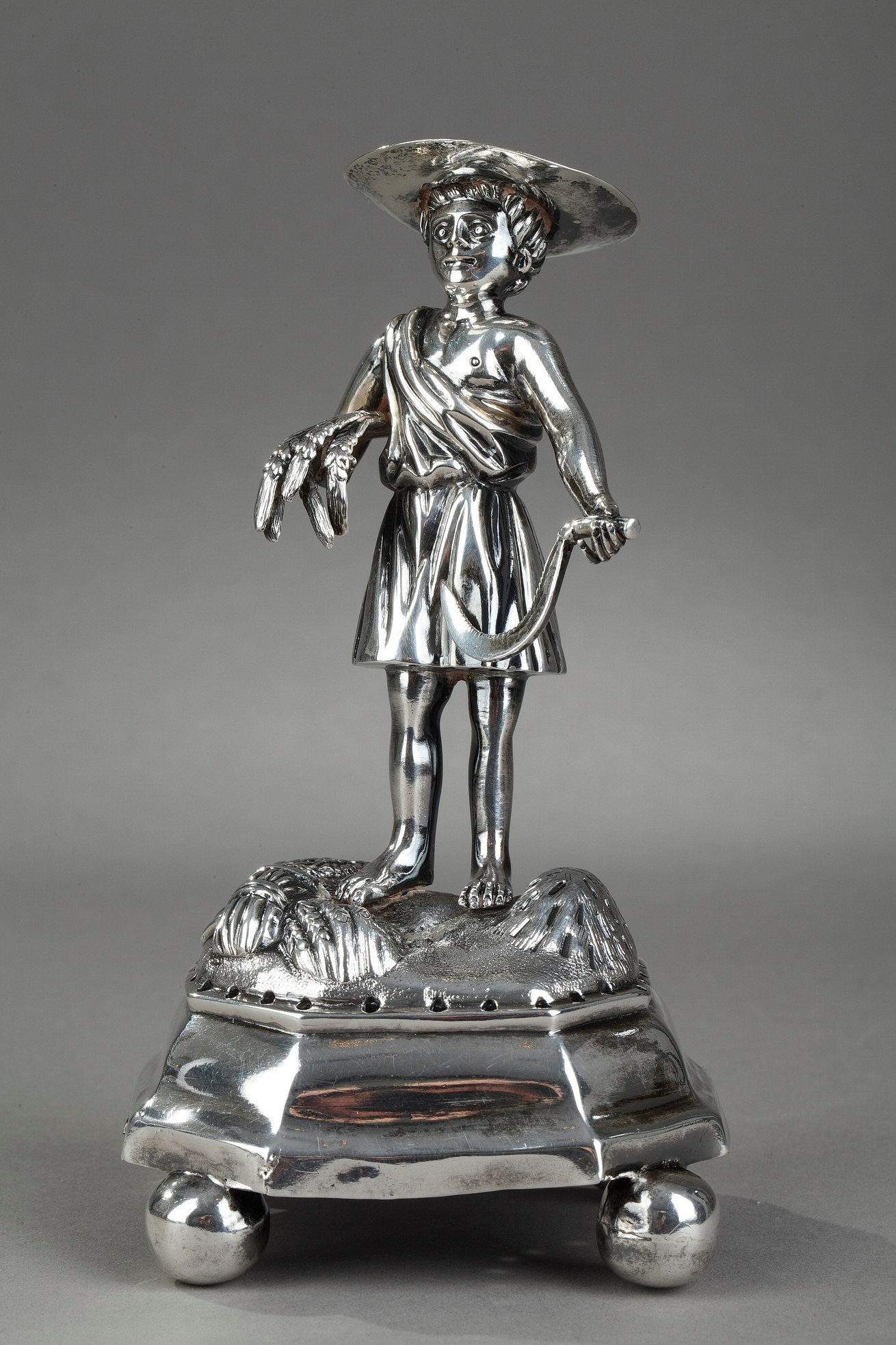 Mid-19th century Portuguese Silver Toothpick Holder